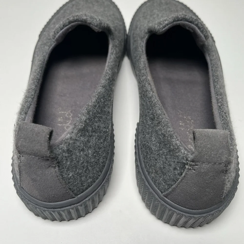 Splendid Women's Gray‎ Tulia Slip On Sneakers Sz 6.5 Felt Upper Comfy Cozy Warm
